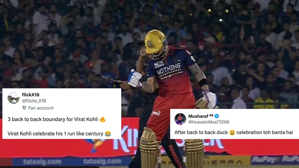 "Celebrates Like A Century": Fans In Splits As Virat Kohli Rejoices Scoring First Run Vs KKR